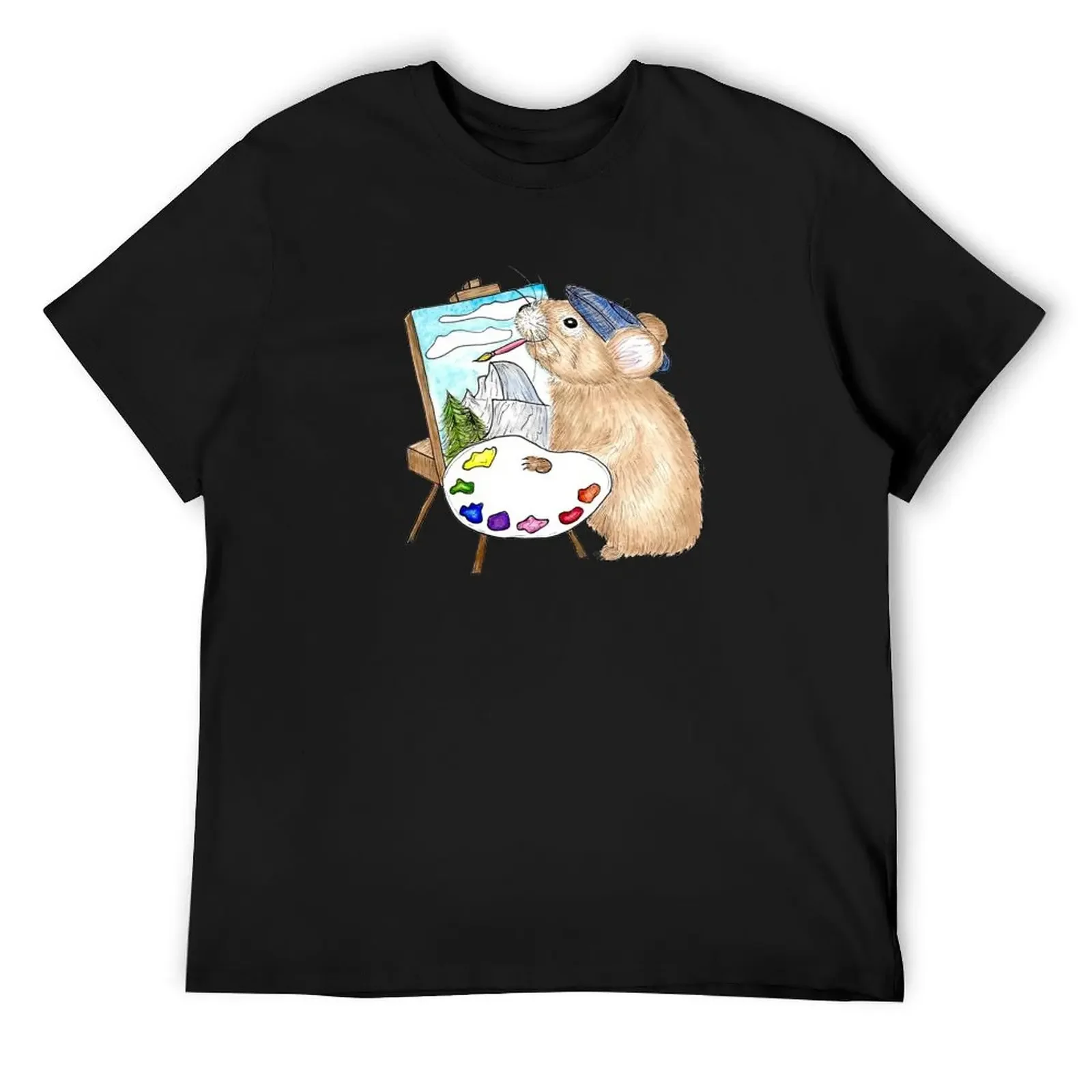 

Artist Pika Paints Plein Air T-Shirt anime tshirt oversizeds blue archive T-shirts man clothes for men