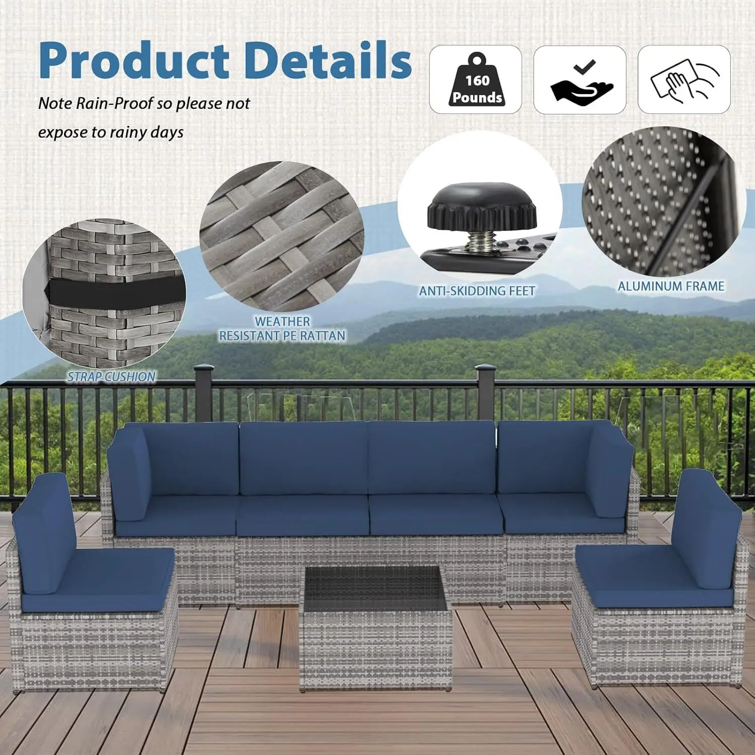 Patio Furniture Set Outdoor 3