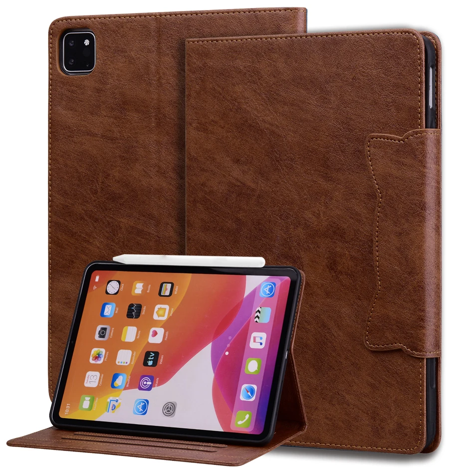 

Card Slot Buckle Stand Tablet Case For iPad 2024 2025 10.2 10.9 11 12.9 13 inch Pro Air 4 5 6 7 8 9 10th Generation Cases Cover