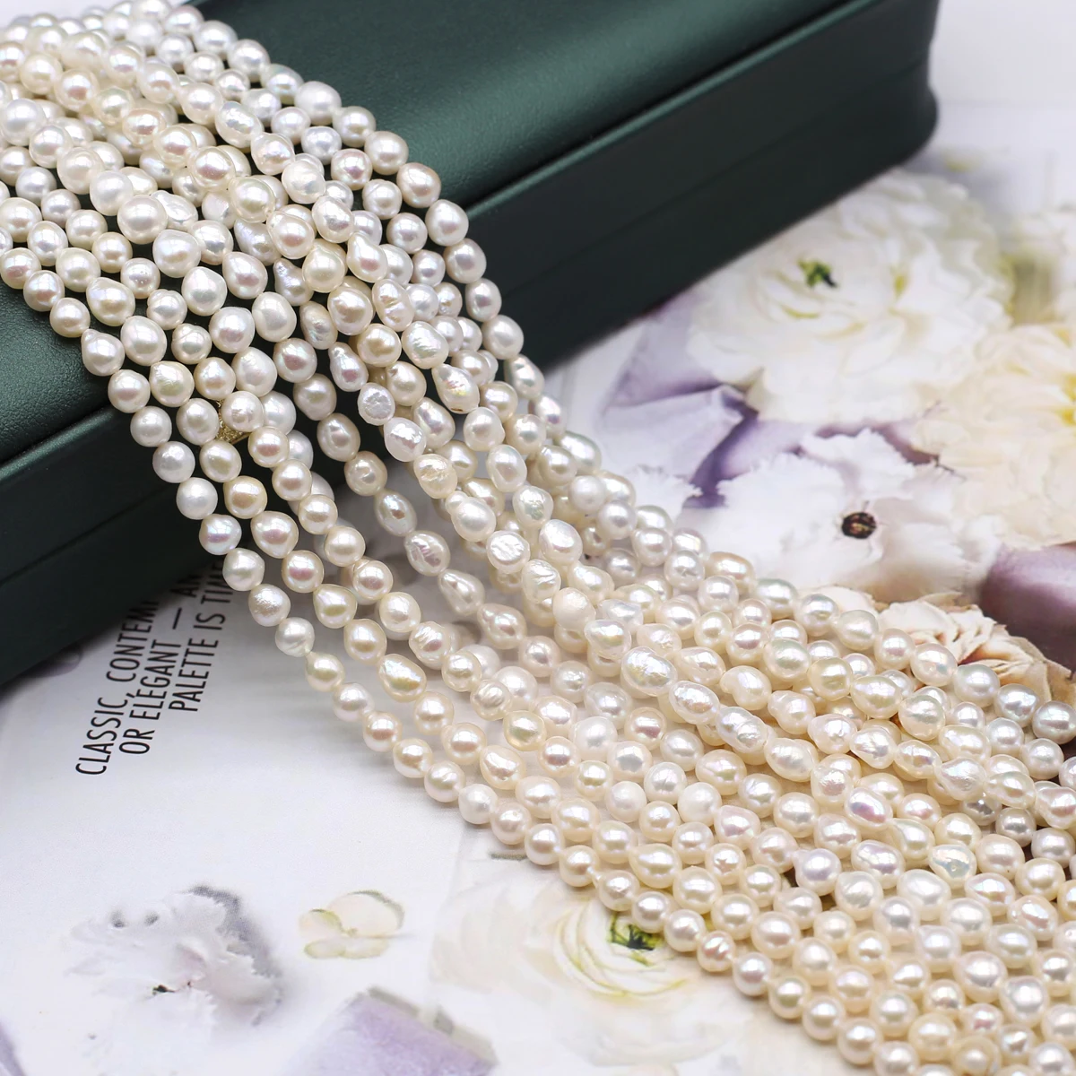 Charm Natural Freshwater Pearls 4-5mm A Round Bead Jewelry Making DIY Necklace Bracelet Accessories Gift 36cm