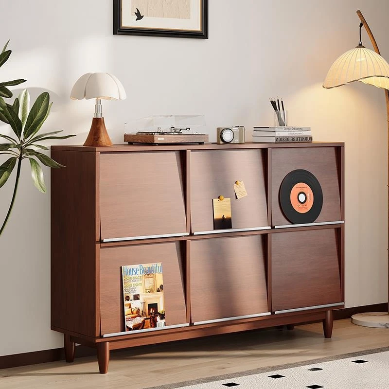Kommode aus massivem Holz, Schlafzimmer, Nachttisch-Schubladenschrank, antikes Wohnzimmer, Wandschrank, einfacher schwarzer Beistellschrank, Stauraum