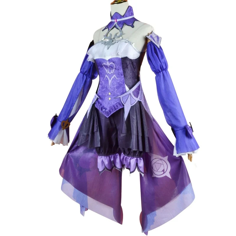 Jeu Genshin Impact Fischl Cosplay Costume pour femme, perruque, chaussures, uniforme de fête d'Halloween, performance sur scène, robe, accessoires pour filles