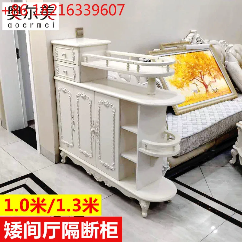 

European double-sided entrance cabinet, shoe cabinet integrated household room hall cabinet, white entrance living room