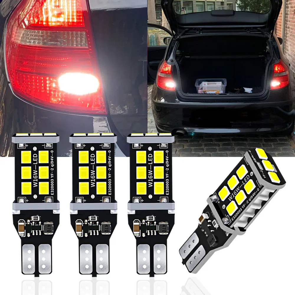 4pcs LED Reverse Light Blub Backup Lamp W16W T15 921 Canbus For BMW E81 E87 E88 E82 E92 E90 E91 E60 F07 F11 E61 1 3 5 Series