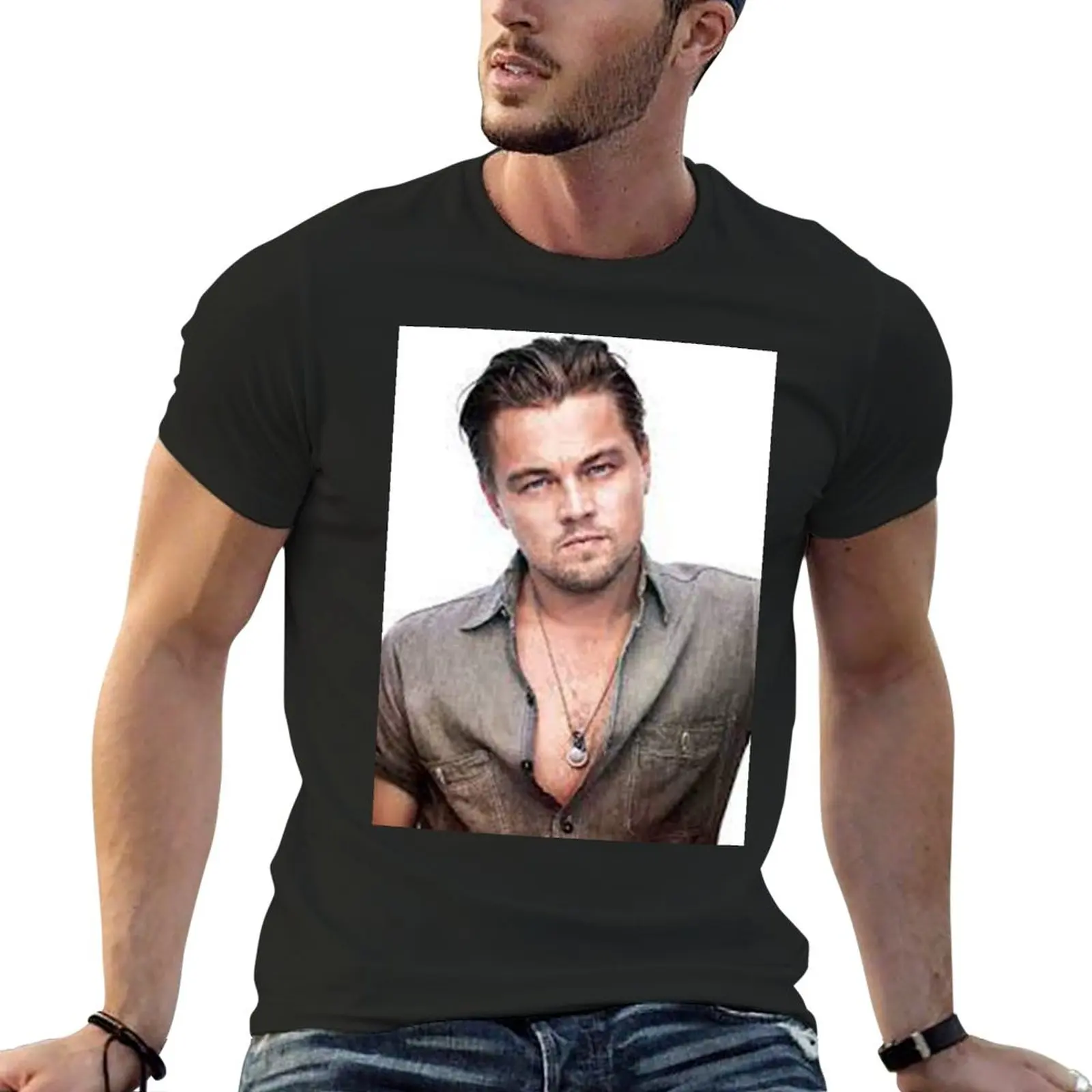 Leonardo DiCaprio T-Shirt aesthetic clothes vintage clothes animal prinfor boys oversized t shirts for men