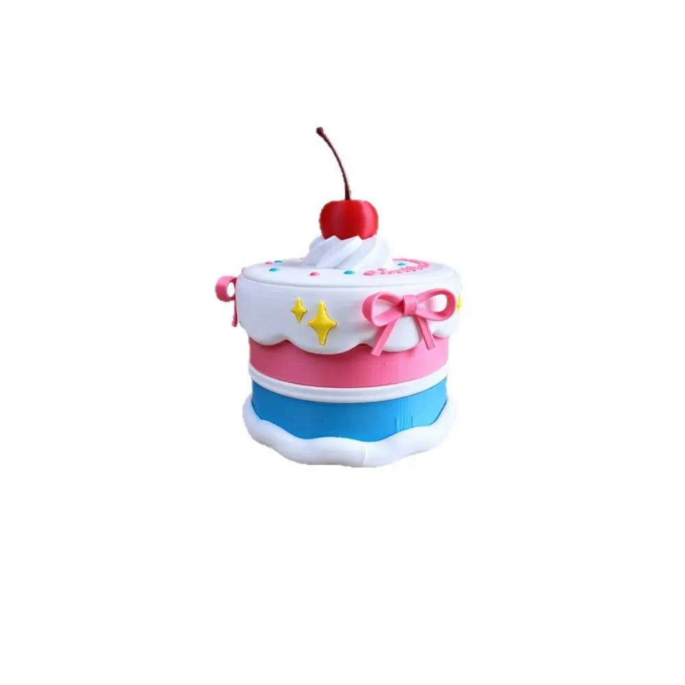 Cartoon Cake Shaped Jewelry Box Multi-Layer Compartment Multi-Layer Storage Case Desktop Dustproof Ring Storage Case