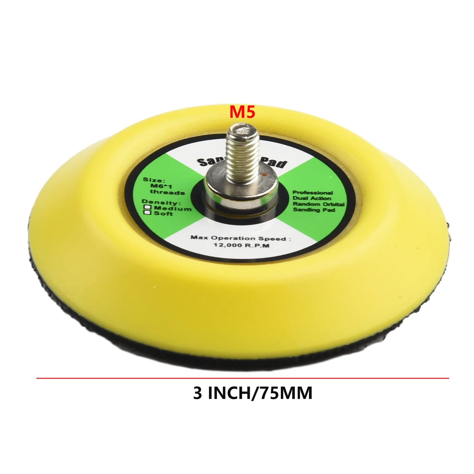 5pcs 3inch Sanding Discs And Polishing Backing Pad for m6 Thread For Air Sander Stone Wood Metal Grinding Polishing