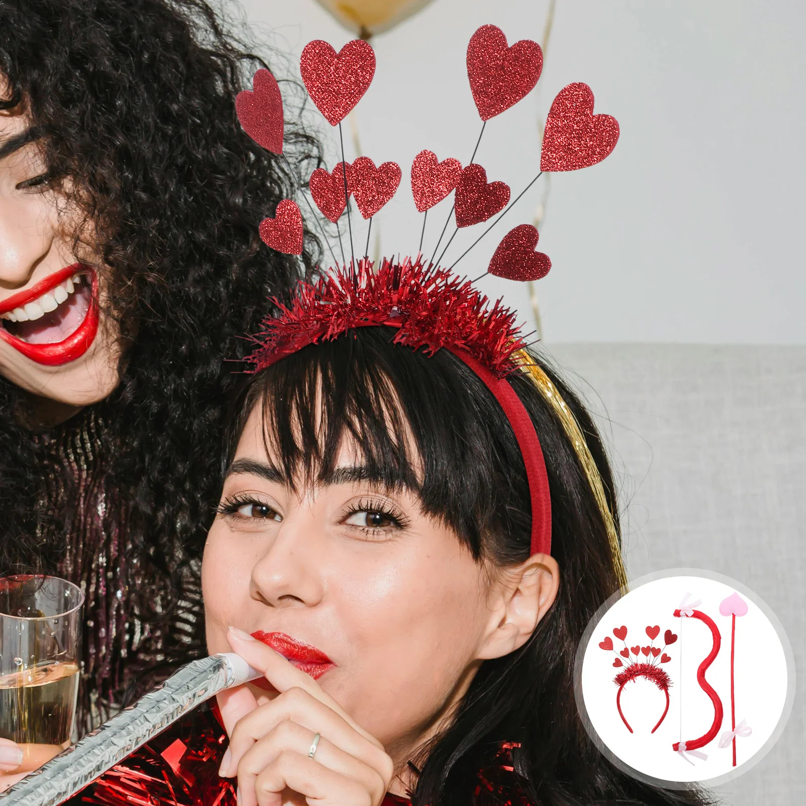 

1Set Cupid Bow Arrow Prop for Valentine's Day Party Costume Accessories Romantic Cosplay Decorative Headdress Lightweight