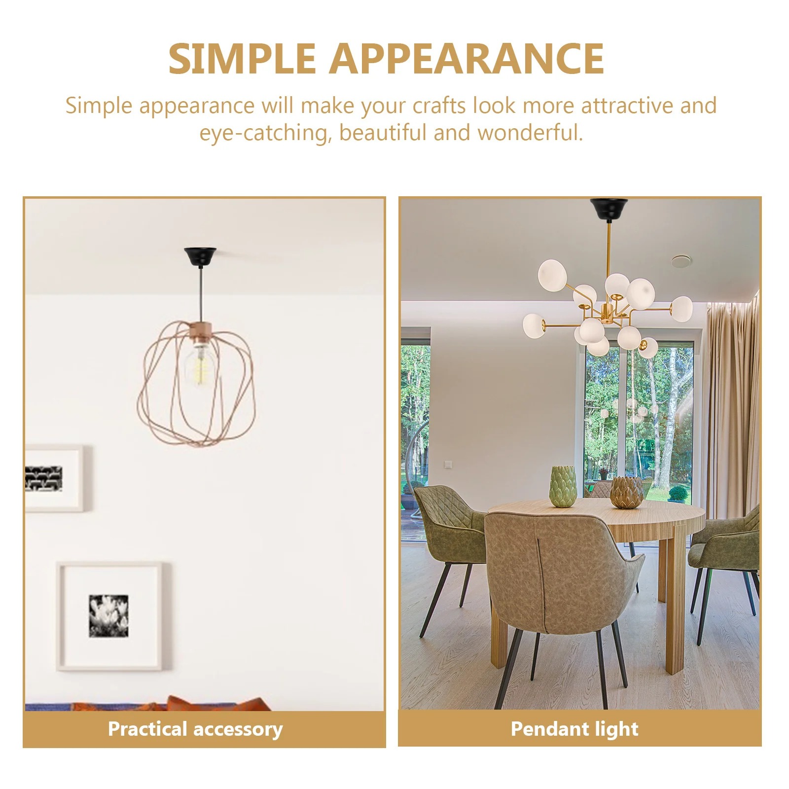 

4Sets Ceiling Light Pendant Lamp Hanging Chassis Iron DIY Lamp Base Cover Plate for Indoor Use Pendant Light Chassis