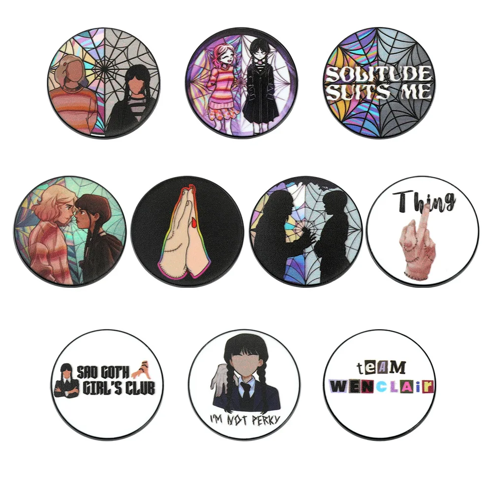 

Cross Border Hot Selling Wednesday Badge Wednesday Adams Wholesale of Metal Brooches From Europe and America Anime Cartoon Frind