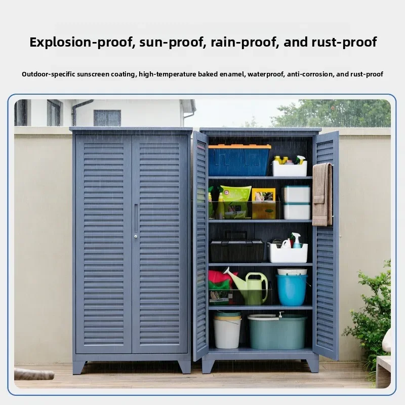 Outdoor Locker Storage Cabinet Outdoor Waterproof Sunscreen Villa Sundries Tool Cabinet Housekeeping Cleaning Cabinet