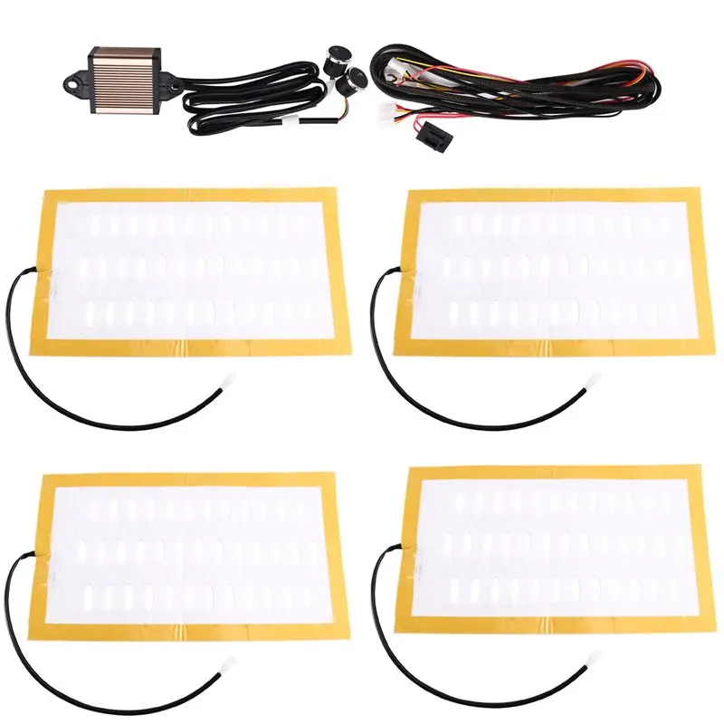 A13Z-Built-In Universal Car Seat Heater 12V Heating Heat Pad With 3-Level Dual Round Control Switch System Harness