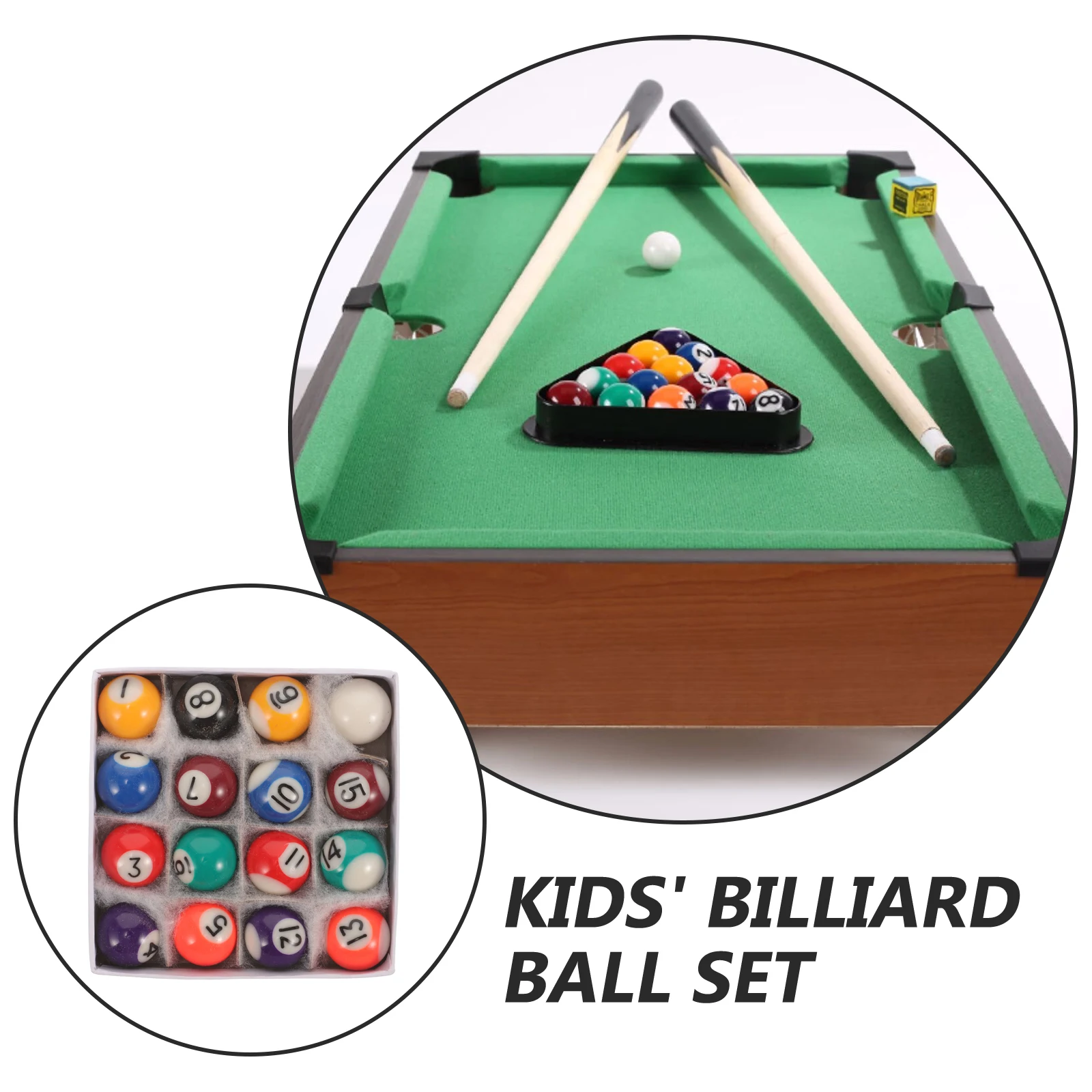 

TOVINANNA 1 Set Kids Mini Pool Table Billiard Resin Training Toy for Children Practice Game Home Use