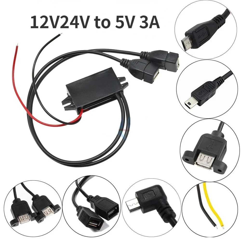 12V/24V to 5V 3A Micro Mini USB Step Down Voltage Power DC DC Car Power Converter Input voltage: DC 8-32V