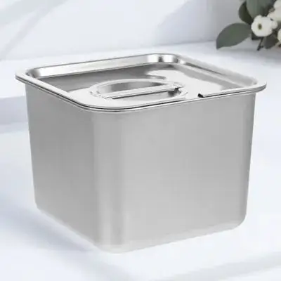 

Ice Cream Containers Stainless Steel Freezer Food Storage Tub with Airtight Cover Ideal for Homemade Desserts and Meal Prep