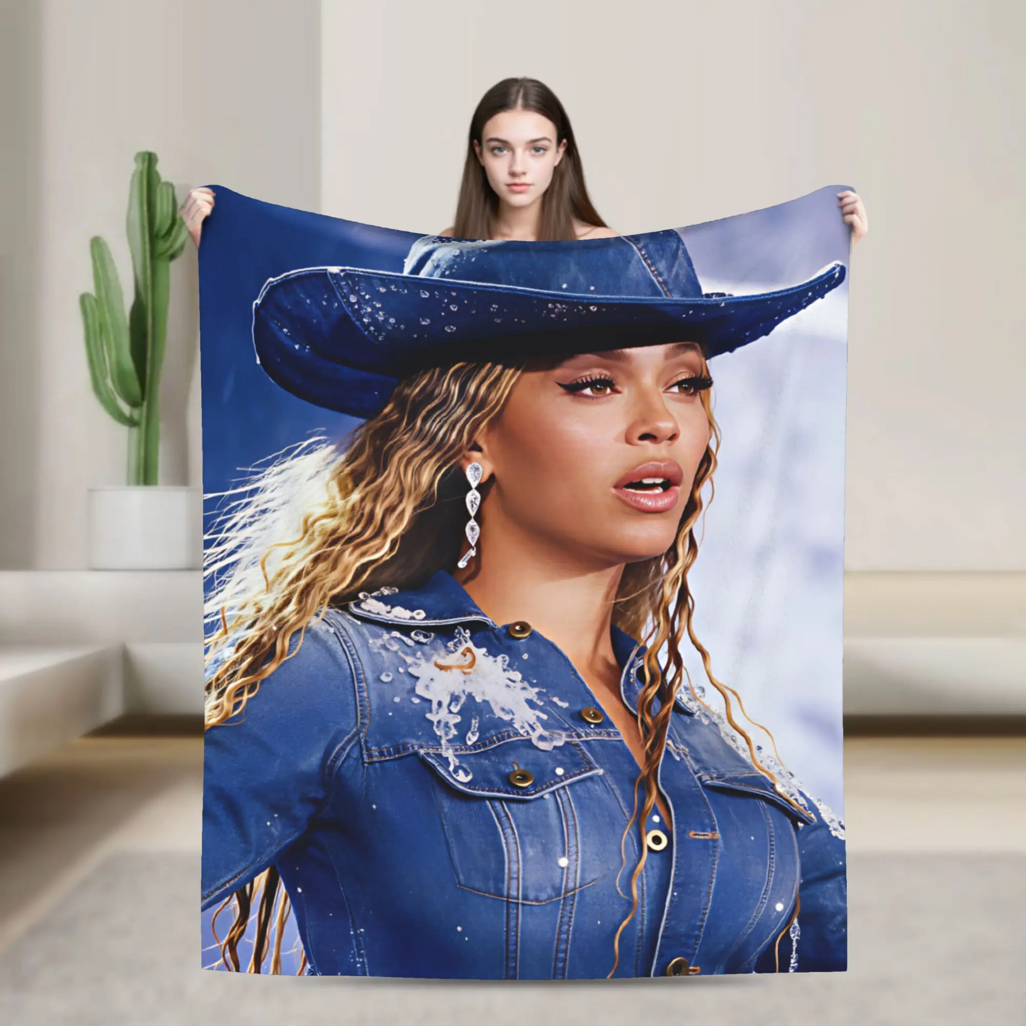 Pop Music Beyonce  Flannel Blankets Winter  Soft Warm Throw Blanket for Children Outdoor Novelty Bedspread Sofa Bed Cover