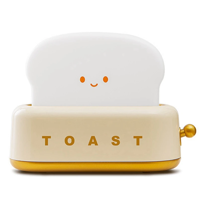 TKOH-Toast Luce notturna Tostapane Luce da tavolo Luce notturna per bambini Lampada da comodino per camera da letto carina