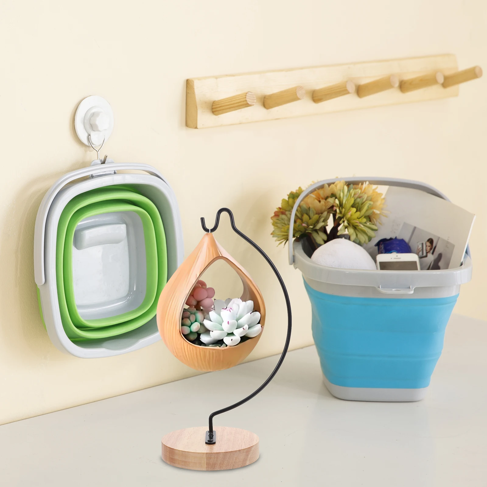 

Hanging Stand Vase Basket Plant Holder Desktop Planter Decoration Classic Minimalist Sturdy Construction Creative