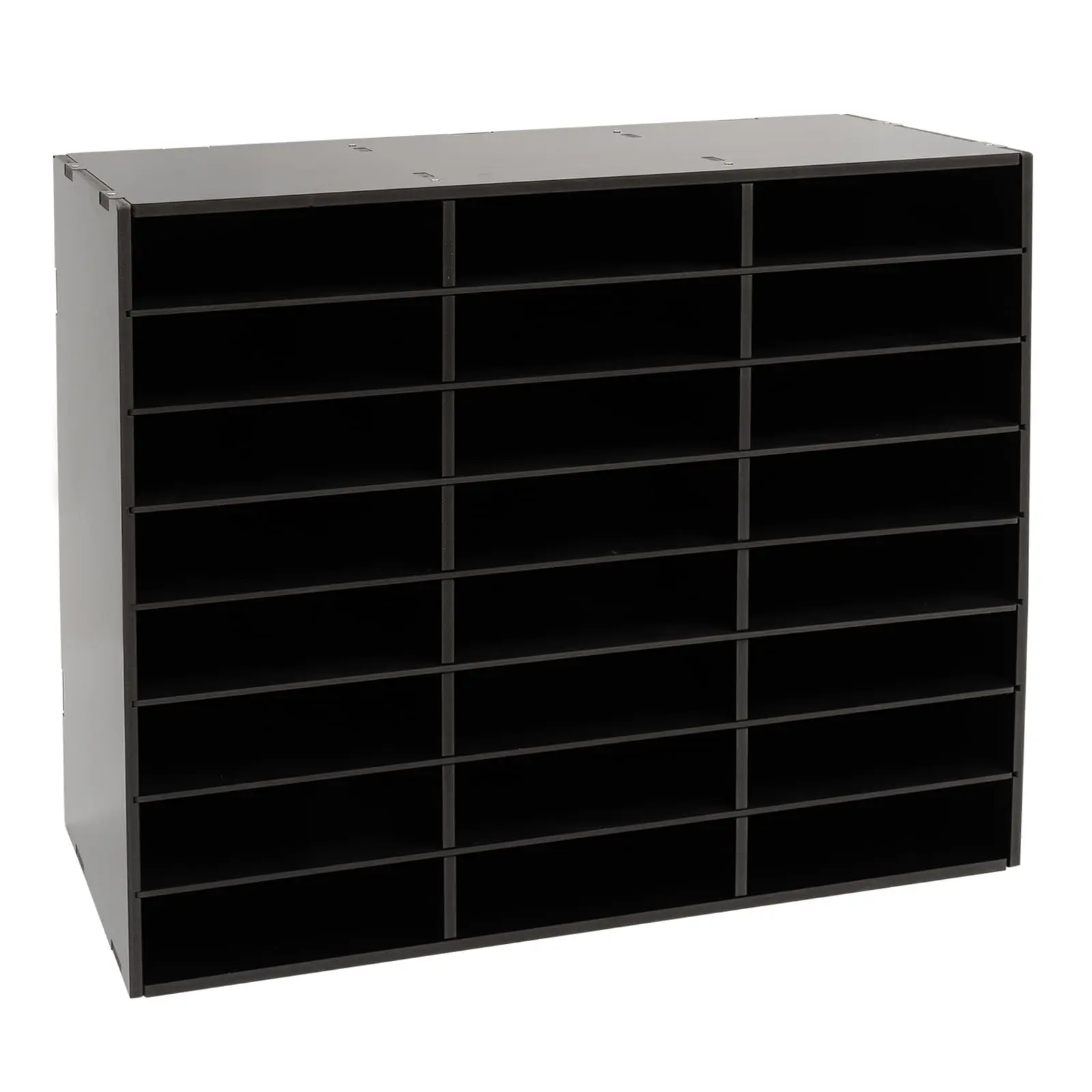 Mail Sorter Organizer, 24 Compartments Black Literature Organizer, Student Mailbox for Classroom, Desktop Paper Bill Organizer F