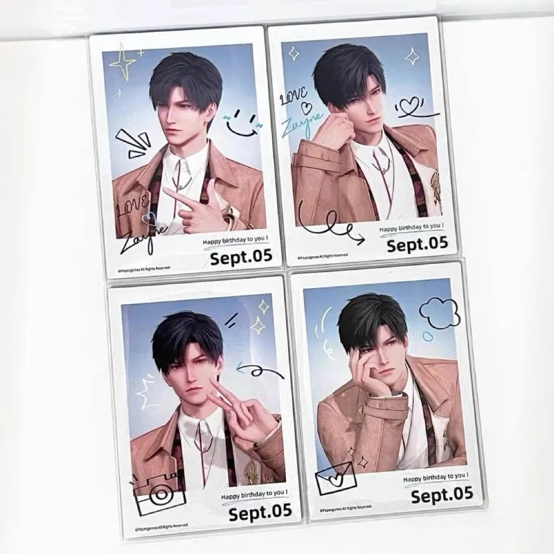 4 Pcs/Set Love And Deepspace Lomo Card - Zayne Li Shen Sept 05 Happy Birthday Game Characters Photo Cards Fans Gift
