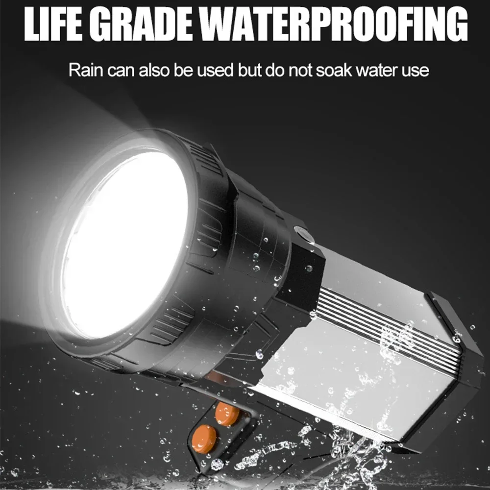 Most Powerful LED Work Light High Power Rechargeable Searchlight Flashlight Outdoor Spotlight Camping Lantern Torch Power Bank