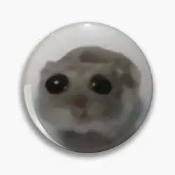 Sad Hamster Meme Soft Button Pin Funny Metal Lover Jewelry Women Collar Brooch Decor Badge Hat Cute Lapel Pin Creative Gift