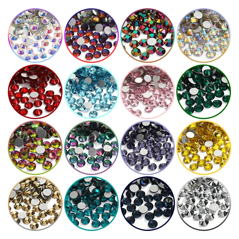 SS10-SS30 Flat Back Crystals Glass Crystal Rhinestones Non Hotfix Stones Nails/Clothes/Bags/Shoe Decoration Accessories DIY Gems