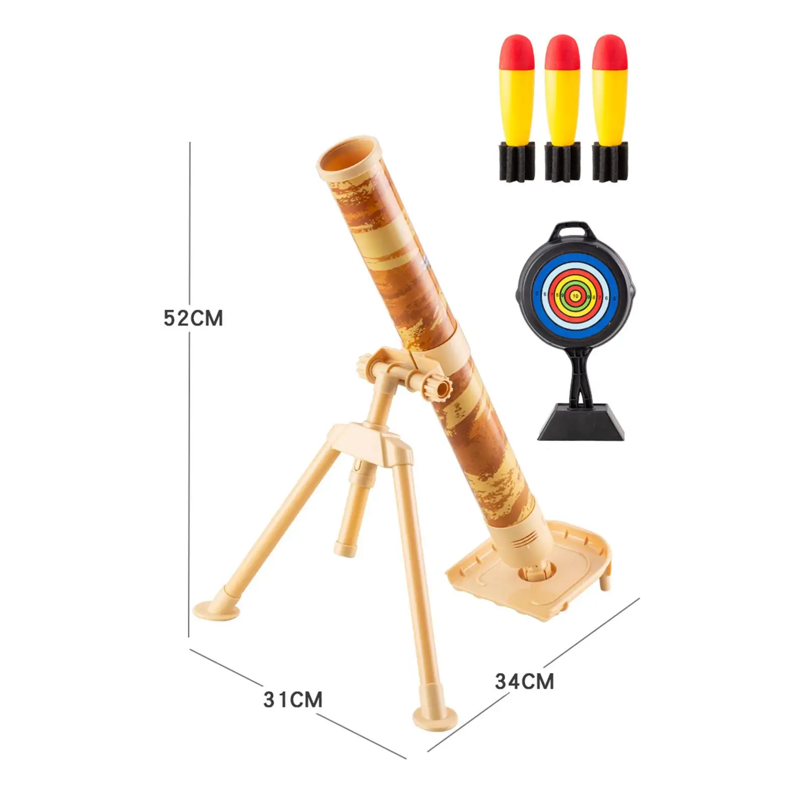 절구통 발사기 장난감 세트, 전문가용 로켓 발사기, 폼 쉘 3 개