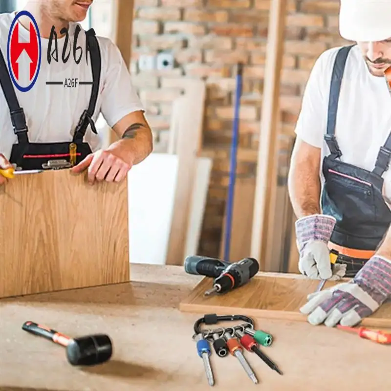 

A26F-1/4 Inch Hex Bit Holder Drill Bit Keychain Quick Release Screwdriver Hex Shank Tool Keychain For Carabiner Drill Bit