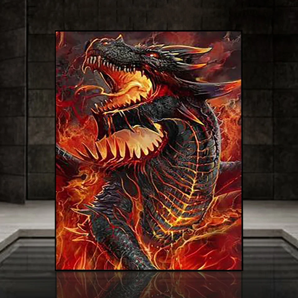 

5D Diamond Painting Animal Dragon Full Diamond Diamond Mosaic DIY Handmade Inlaid Rhinestone Embroidery Home Decoration Gifts