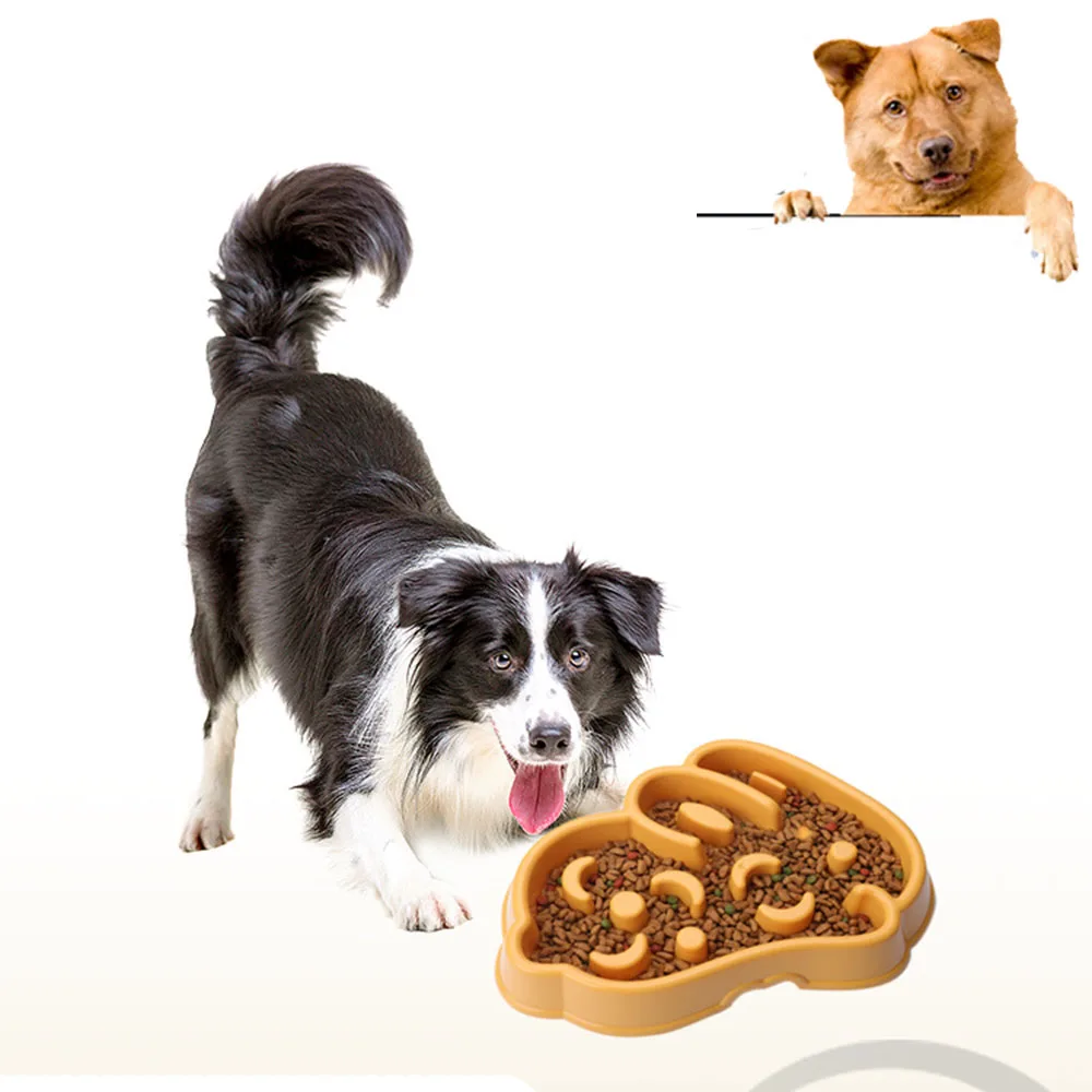 Pet Dog Slow Food Bowl Fat Help Healthy Round Anti-choking Thickened and Non-slip Multiple Colors Shapes