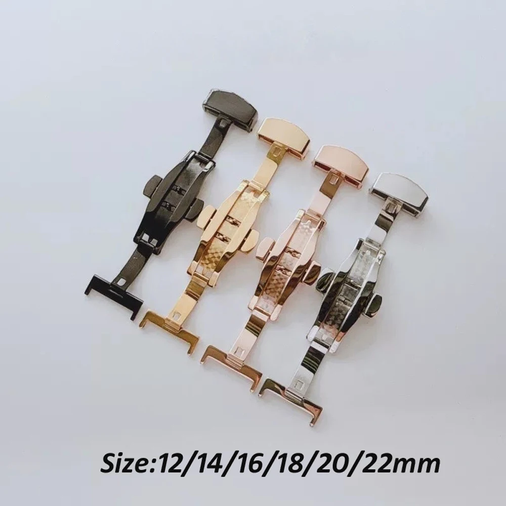 5 قطعة/الوحدة الفولاذ المقاوم للصدأ مصقول فراشة مشبك حزام ساعة اليد مشبك معدني حزام (استيك) ساعة اكسسوارات 12 مللي متر 14 مللي متر 16 مللي متر 18 مللي متر 20 مللي متر 22 مللي متر