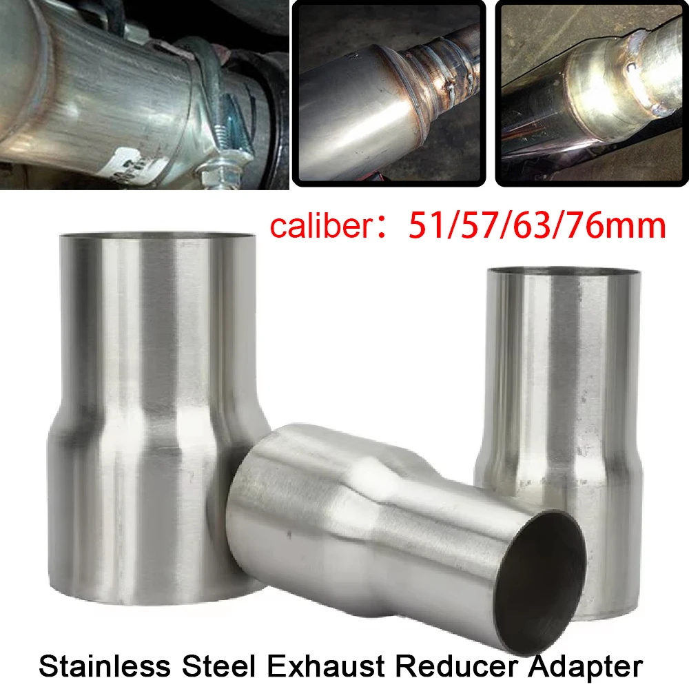 2‑2.25‑2.5‑3 Inch 51‑76mm Exhaust Muffler Reducer Coupler One‑piece Forming Stainless Steel Auto Pipe Connection Adapter Fitting