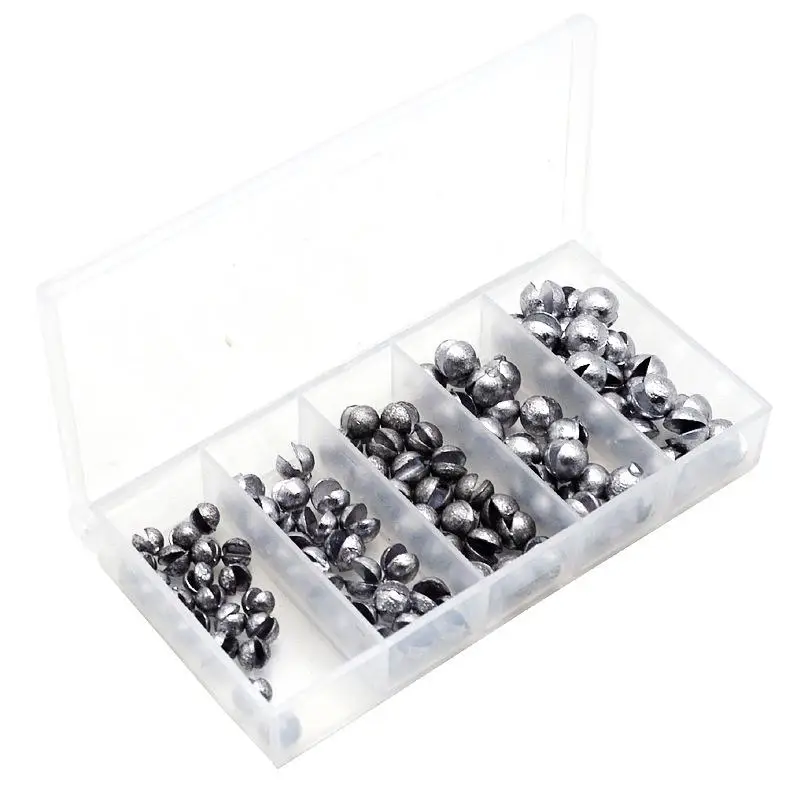 

New 100Pcs Lead Biting Set Open Lead Biting Bare Round Open Lead Raft Fishing Clip Lead Fishing Gear Lead Drop Platform Fishing