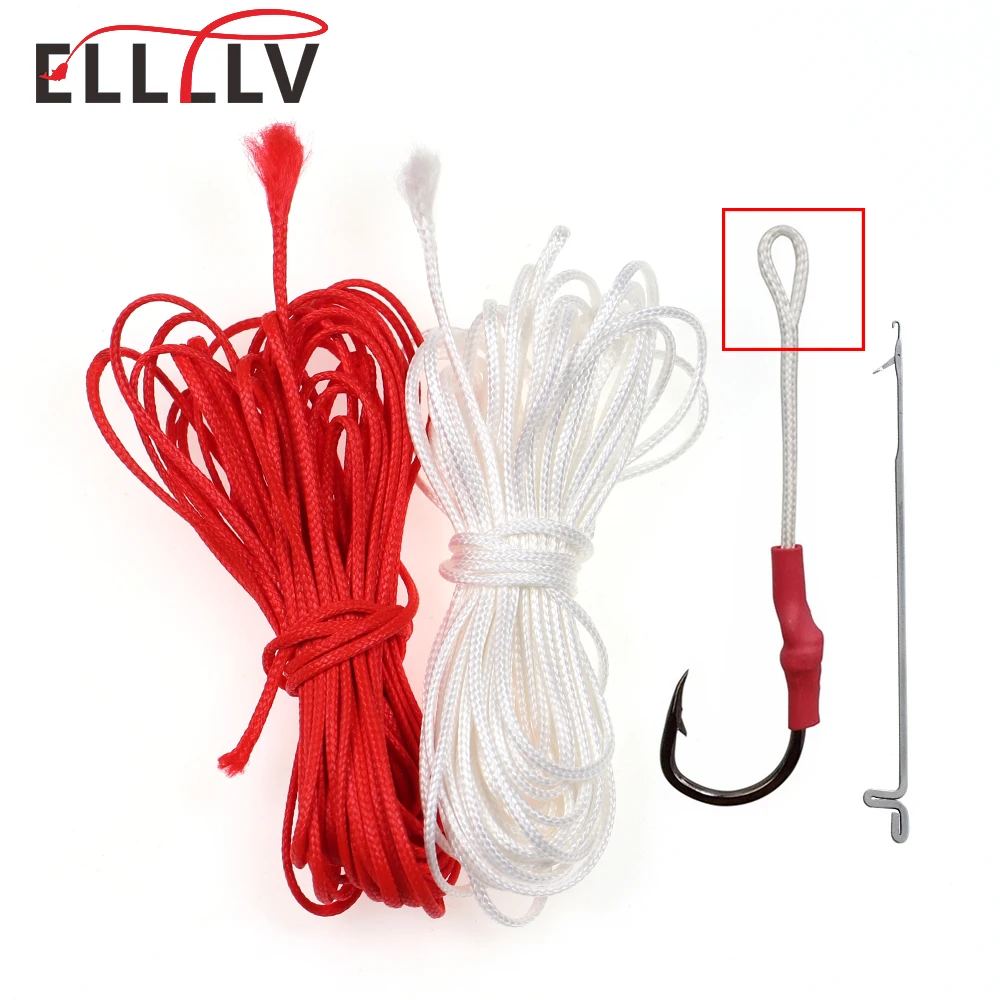 Elllv 5M 16 Strands PE Braided Line Strong Hollow Core Assist Rope for Binding Jigging Hook Saltwater / Diving Spear Fishing