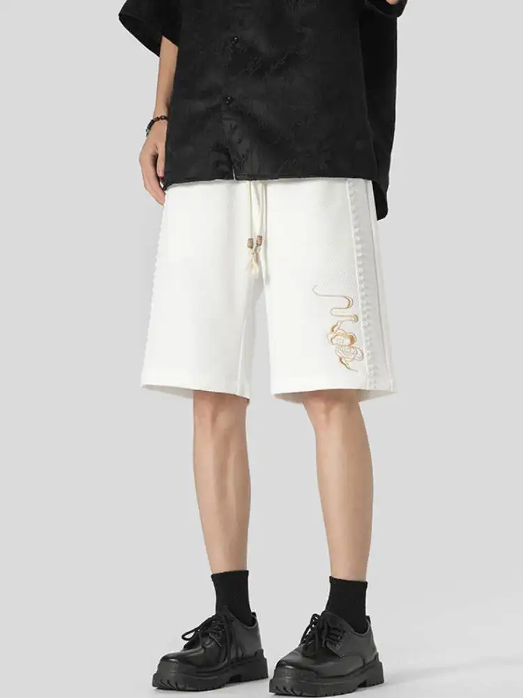 

Новые китайские мужские спортивные брюки, лето 2024, модные, тонкие, быстросохнущие, свободные, прямого кроя, укороченные, для спорта и повседневной носки