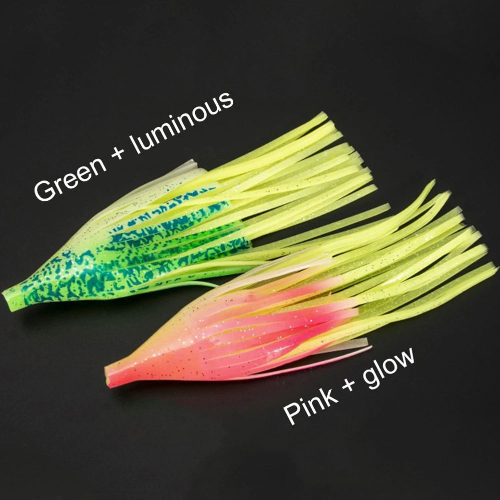 20cm Luminous Fishing Bait Squid Skirts Artificial Thickened Double Layer Simulation Soft Bait Wobblers