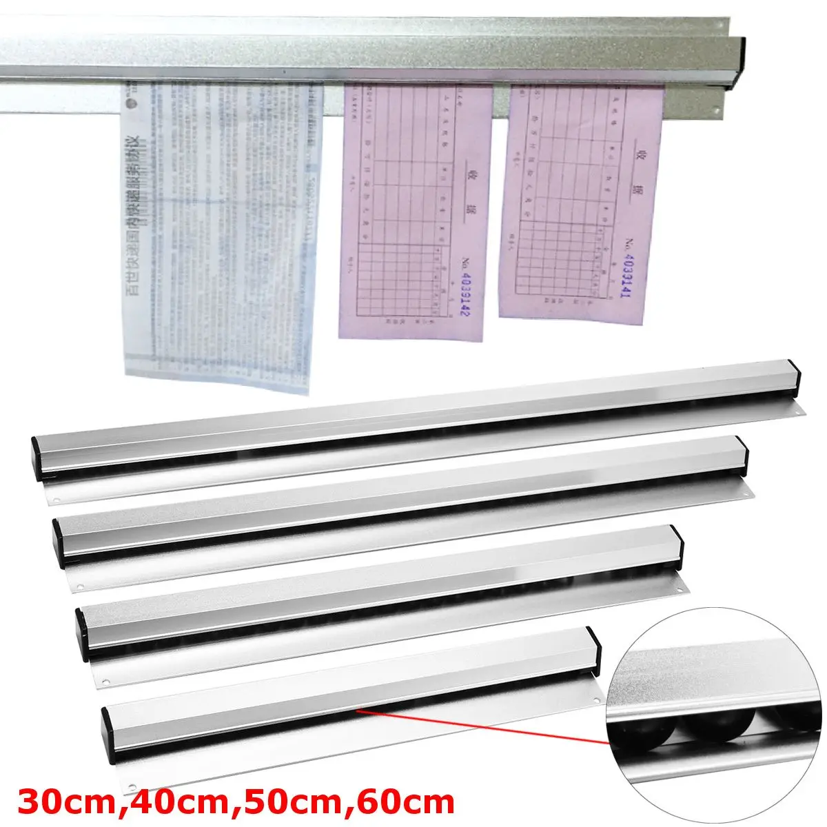 Abrazadera para menú de facturas, soporte de aleación de aluminio para pedidos de cocina, taburete montable en la pared, grabador de billetes, estante para boletos, restaurante, Pubs, Clip de Metal