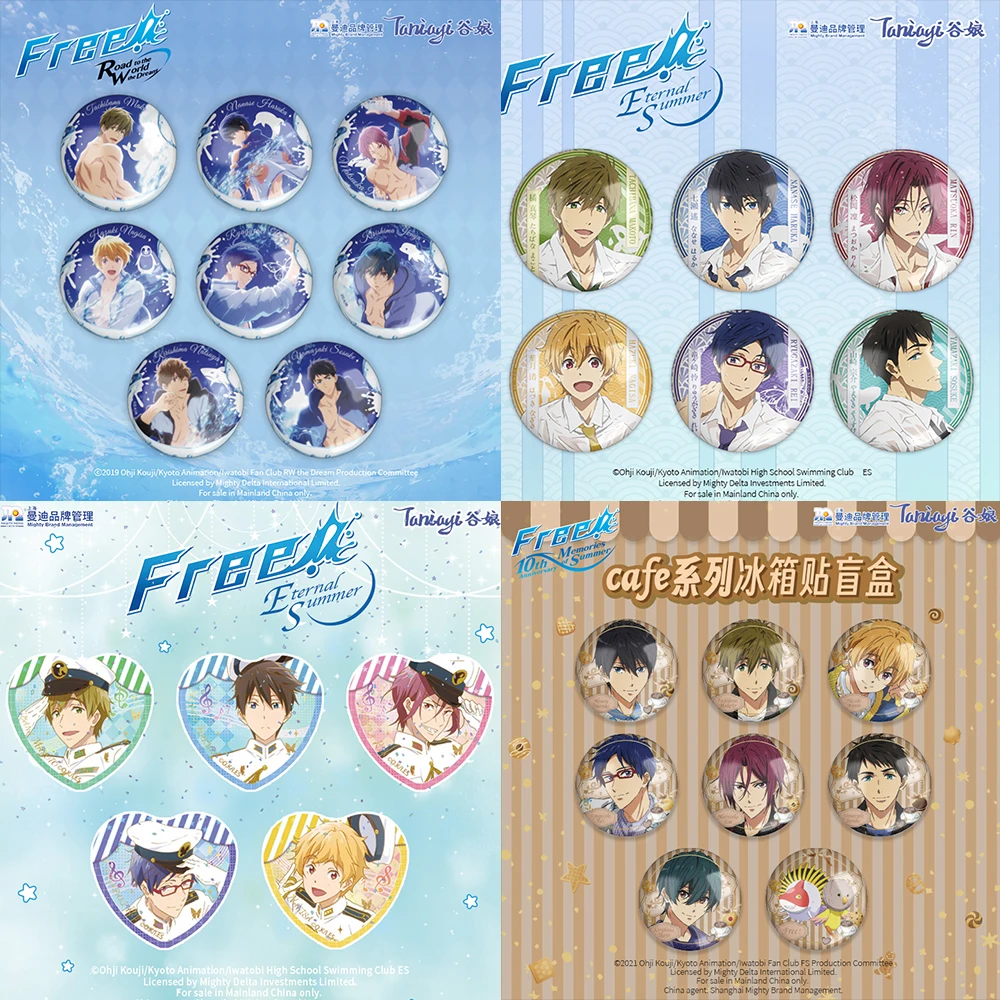 Anime Free! Tinplate Nanase Haruka Rin Matsuoka Tachibana Makoto Hazuki Nagisa Multi-Series Set Refrigerator Magnet Decoration