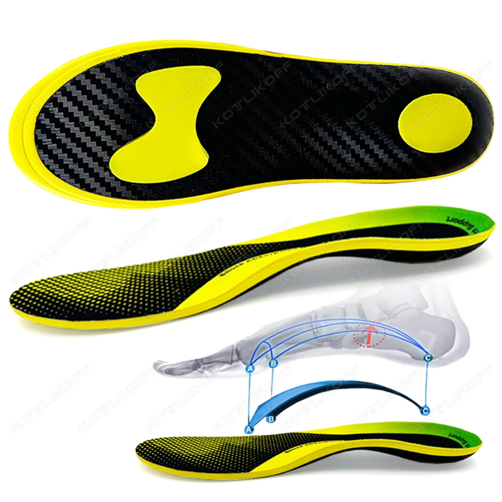 Volle Palm Carbon Faser Einlegesohlen Hohe Elastizität Stoßdämpfung Outdoor Sport Laufen 3D Arch Support Ultra Licht Hohe Festigkeit