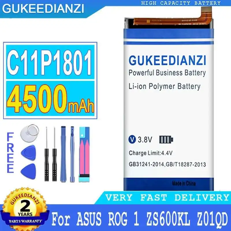 

Long Lasting C11P1801 Mobile Phone Battery Premium Replacement For Asus Rog 1 ZS600KL Z01QD Game 4500Mah