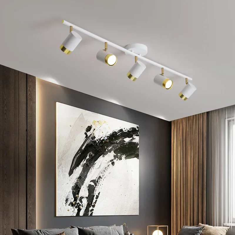 Nordic Designer Led Plafond Kroonluchter Zwart voor Woonkamer Slaapkamer Track Hanglamp Home Decor Spot Verlichting Lustres Armatuur