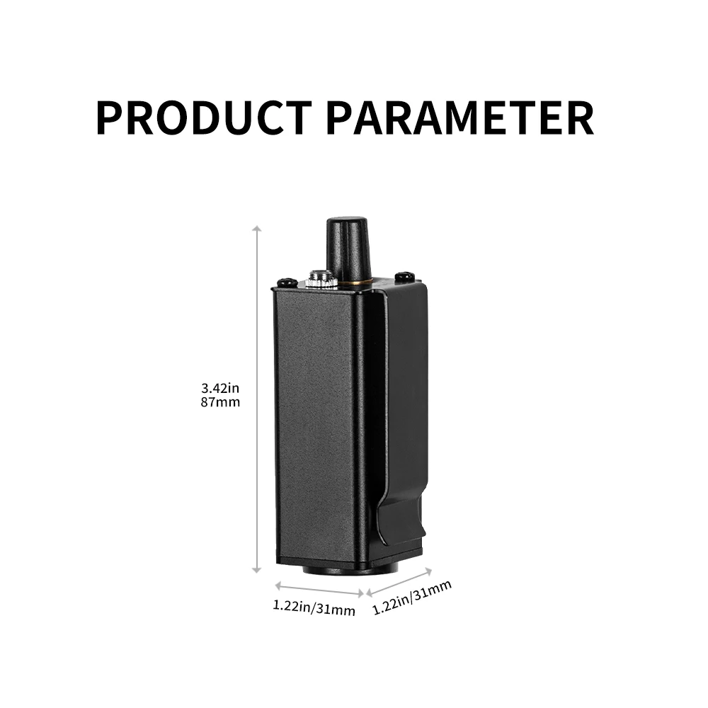 StudioMan PMA1 Amplifier Monitor In-Ear Portabel Pribadi, Input XLR dan Output 3,5Mm, Penyesuaian Volume, Hitam