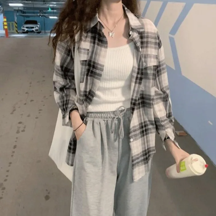 

Летняя тонкая женская рубашка с длинным рукавом, повседневная, свободного кроя, с защитой от солнца, в корейском стиле, для поездок на работу, с пуговицами и вставками