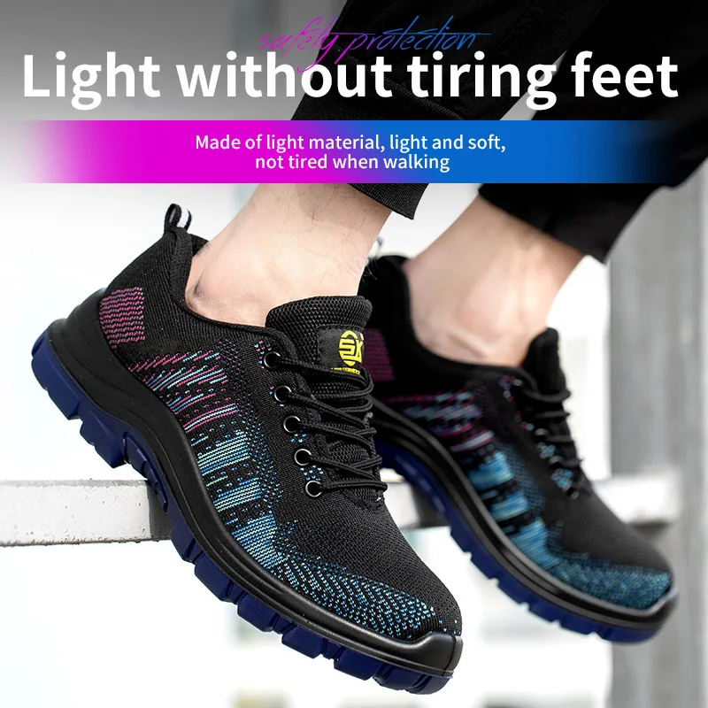 Fashion Safety Shoes Steel Toe Shoes Men  Work Sneakers Safety Tennis   Industrial  Protection For The Feet