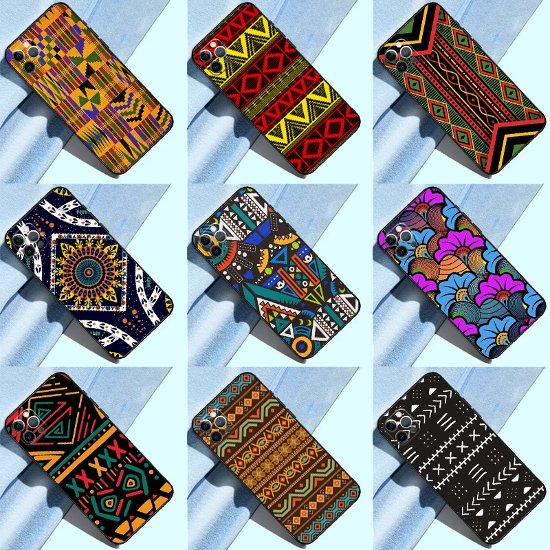 African Wax Print Design Phone Case For iPhone 14 11 12 13 Pro X XR XS Max 6 6S 7 8 Plus SE 2020 Back Cover