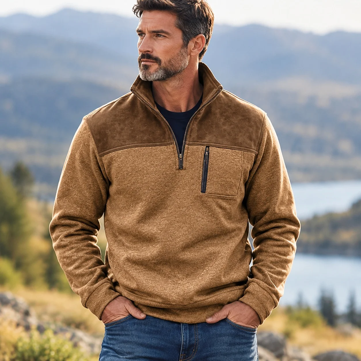 Zipper Pullover Jackets Fitted European with Wrinkle Resistant Finish Zipper Front Long Sleeve Regular Sleeve Daily Men Jacket