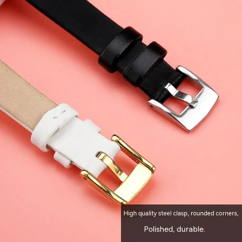 Women\'s Leather Watch with Notches For Cartier Baignoine Series WGBA0015 WJBA0023 Silk Cowhide Watch Strap 12MM Notch 4mm Soft