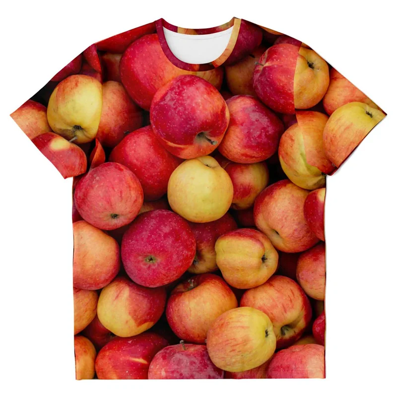 Fashion 3d Printed Fruit T Shirt For Men Vegetables Graphic T-Shirt Tops Women Summer Round Neck Short Sleeves Street Tee Shirts