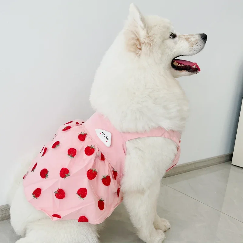 Summer Dog Dress French Bulldog Corgi Samoyed Husky Border Collie Labrador Golden Retriever Big Large Dog Clothes Pet Clothing